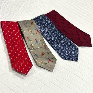Mens 100% silk golf themed ties